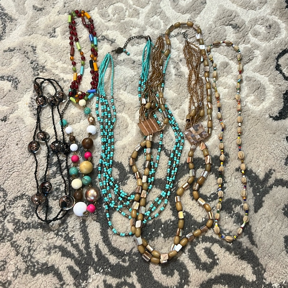 Bag of Necklaces, great brands, all different lengths, colorful